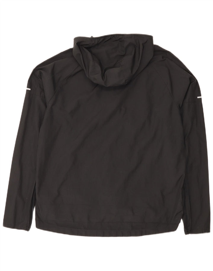 Jachetă de top cu glugă pentru alergare Nike pentru femei UK 14 Medium Negru
