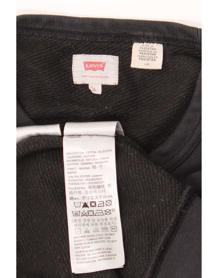 Pulover Levi's pentru bărbați, cu grafic Regular Fit, bumbac mare, negru
