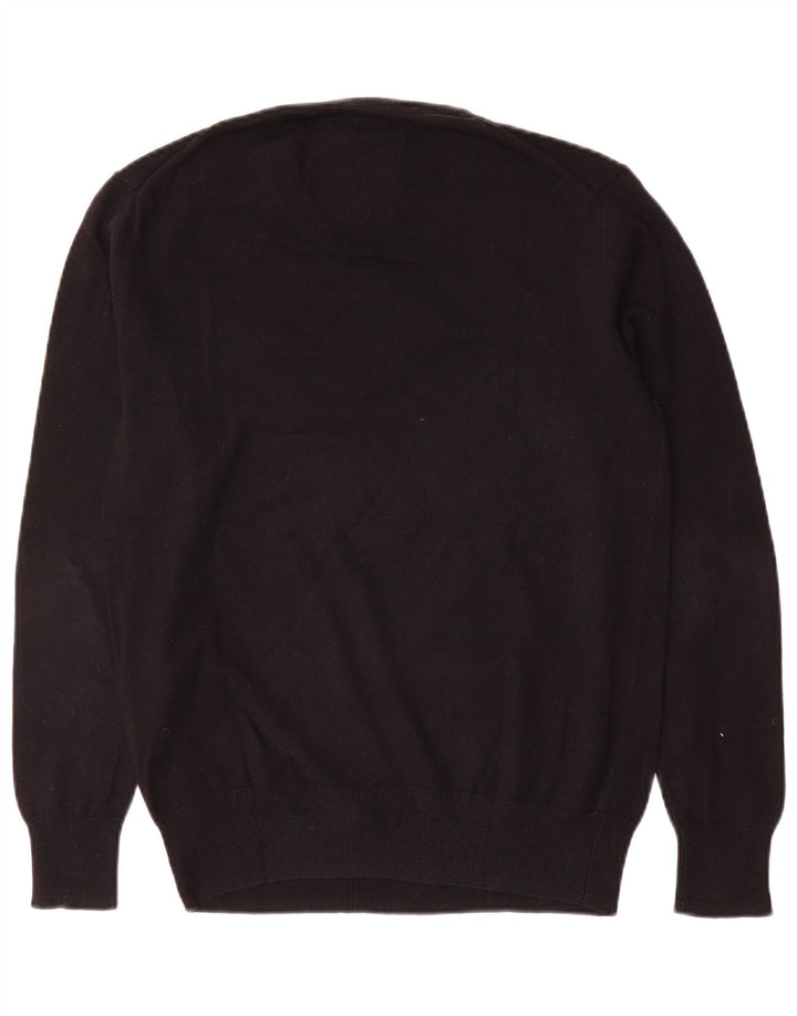 Pulover cu decolteu în V Superdry pentru bărbați, bumbac mediu negru