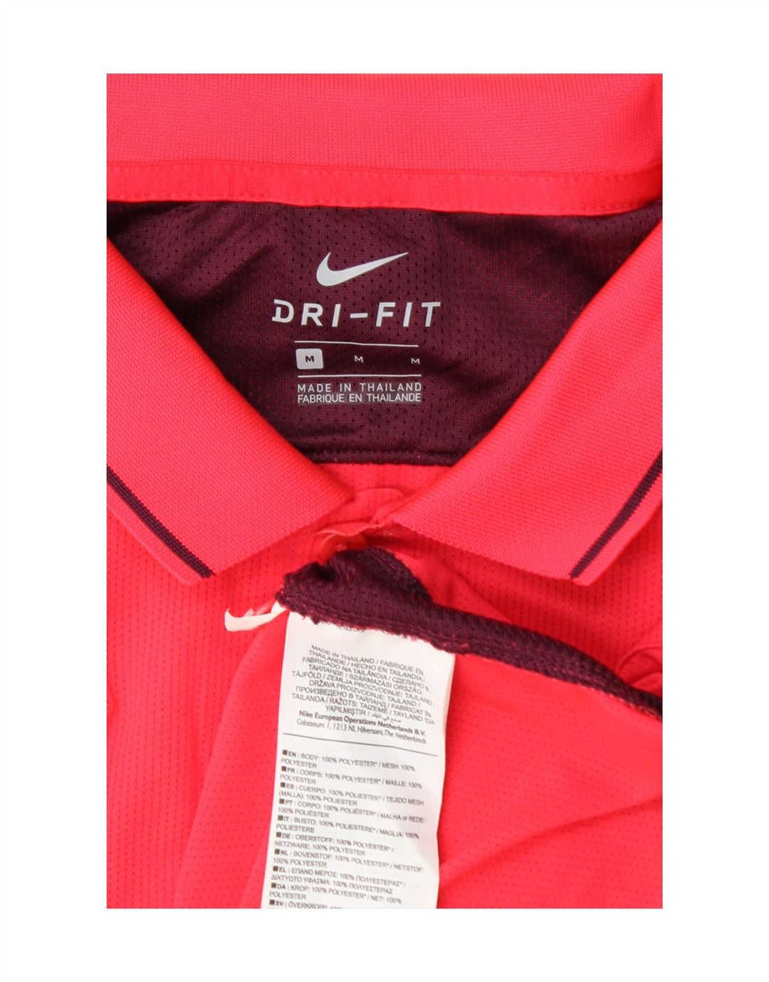 Tricou polo Nike pentru bărbați Dri Fit, roz mediu, poliester color bloc