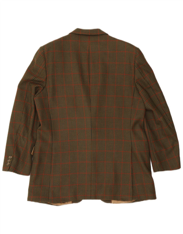 Jachetă pentru bărbați Gieves & Hawkes, cu 2 nasturi, UK 44 2XL Kaki Houndstooth