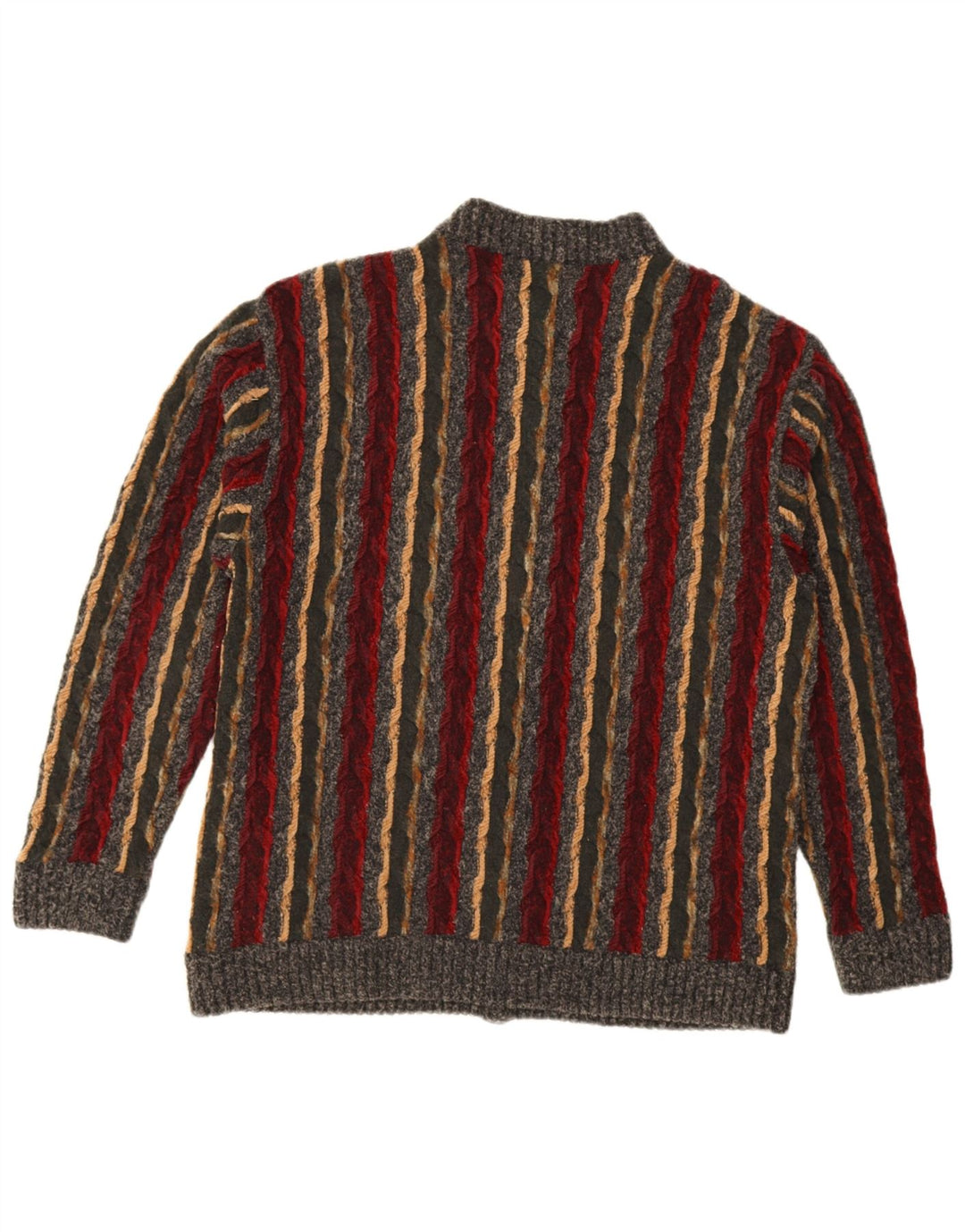 Cardigan Vintage pentru bărbați, lână mare, cu dungi gri