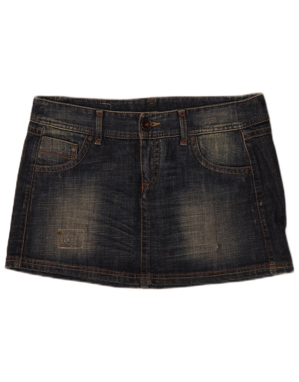 Benetton Womens Mini Denim Skirt IT 44 Medium W32 Navy Blue