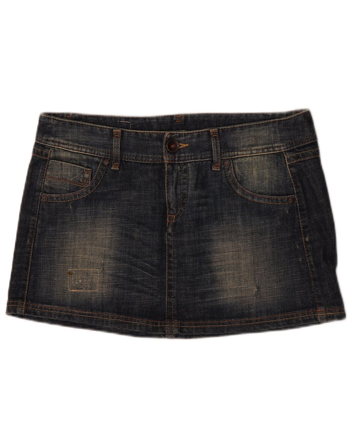 Fusta mini din blugi pentru femei Benetton IT 44 Medium W32 Bleumarin