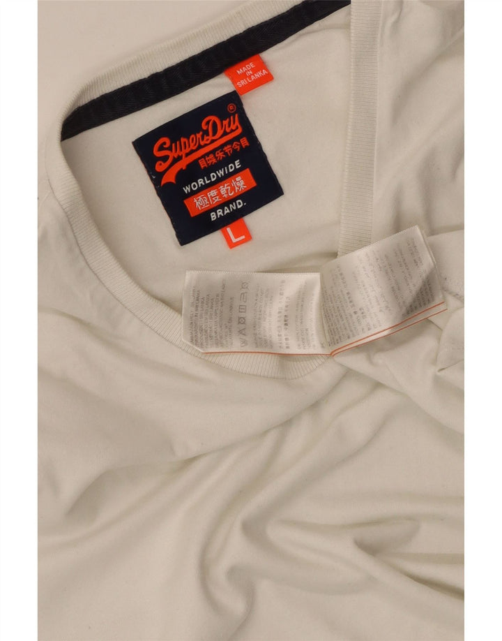 Tricou Superdry pentru bărbați Top mare din bumbac alb