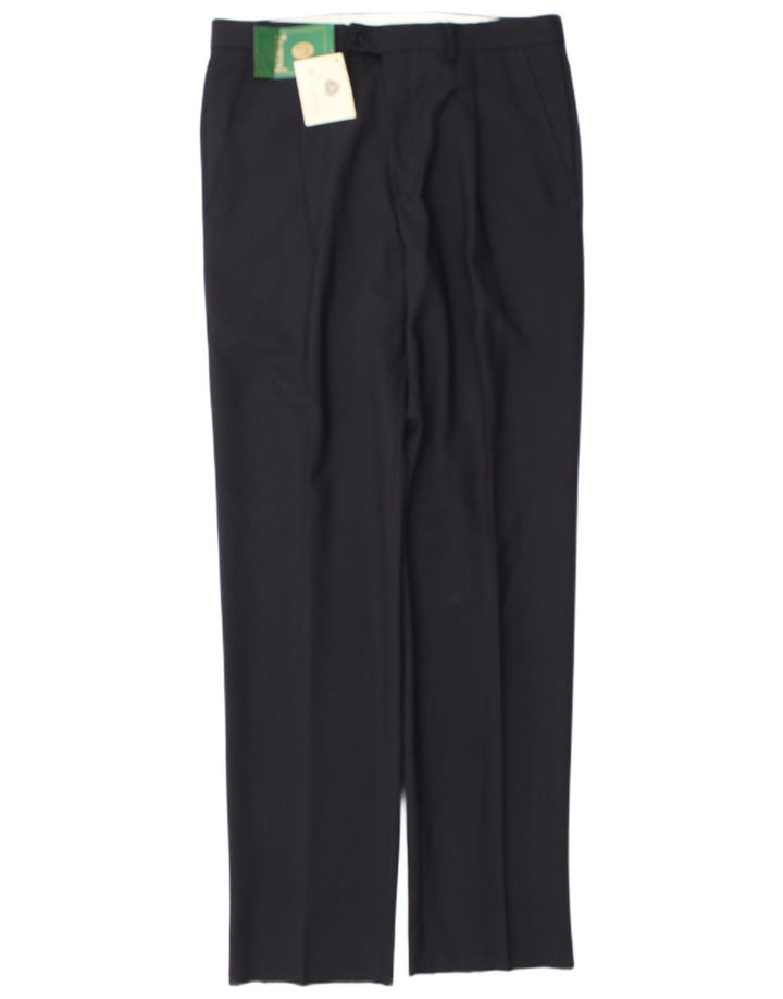 Pantaloni de costum vintage pentru bărbați IT 48 Medium L32 L34 Lână bleumarin