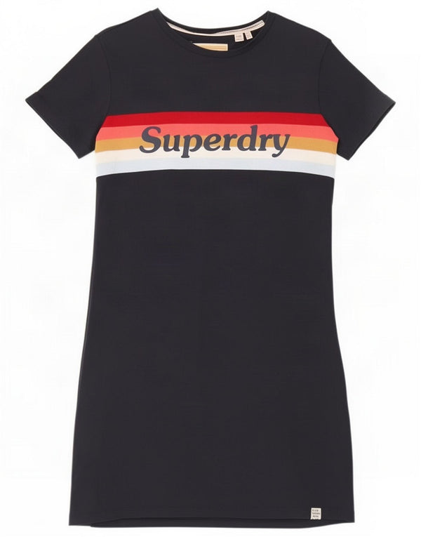 Rochie tricou cu grafică Superdry pentru femei UK 10 Small Bleumarin Colorblock