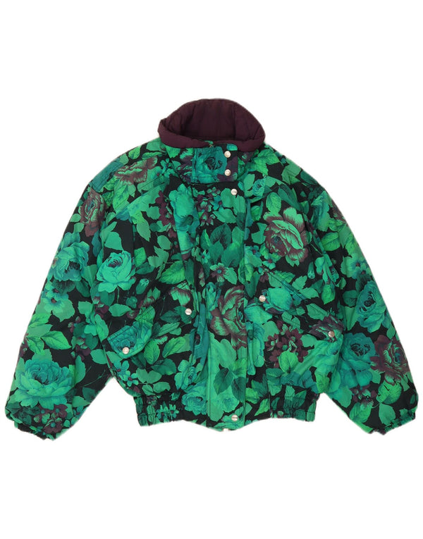 Jachetă Windbreaker supradimensionată Belfe & Femei UK 12 Medium Green Floral Nylon
