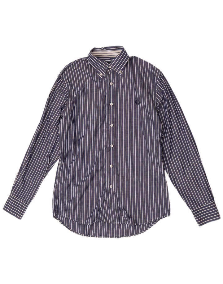 Cămașă pentru bărbați Fred Perry Slim Fit, bumbac cu dungi albastre medii