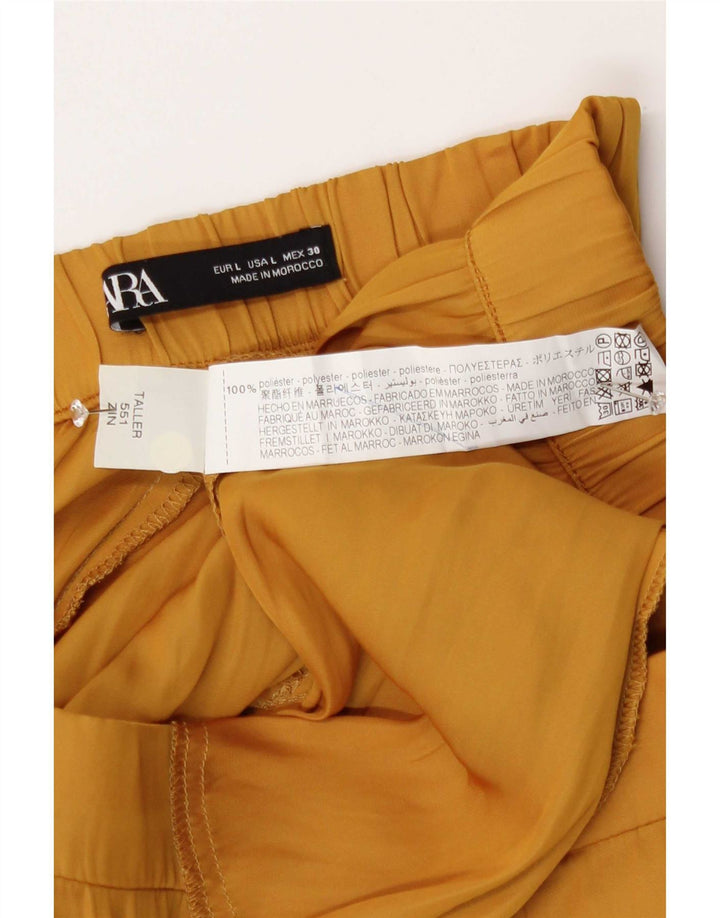 Zara Pantaloni cargo crop pentru femei mari W30 L23 poliester galben