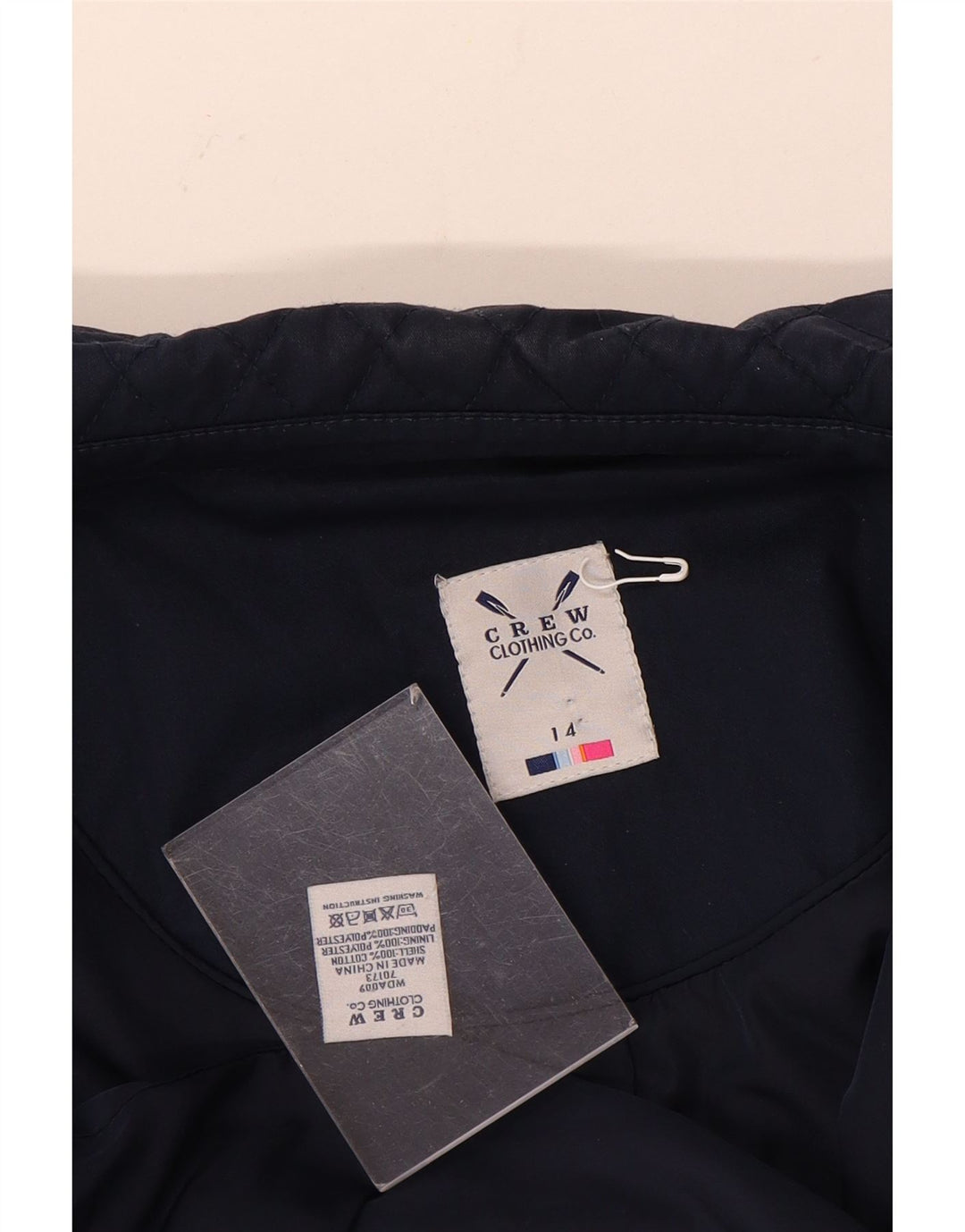 CREW CLOTHING Jachetă matlasată pentru femei UK 14 Medium bleumarin Bumbac