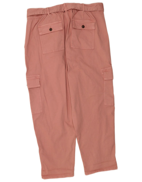 Pantaloni cargo obișnuiți pentru femei Marks & Spencer UK 22 3XL W42 L28 roz bumbac