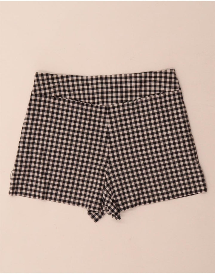 Pantaloni Zara Womens Trafaluc Hot Pants Medium W28 Black Gingham Bumbac
