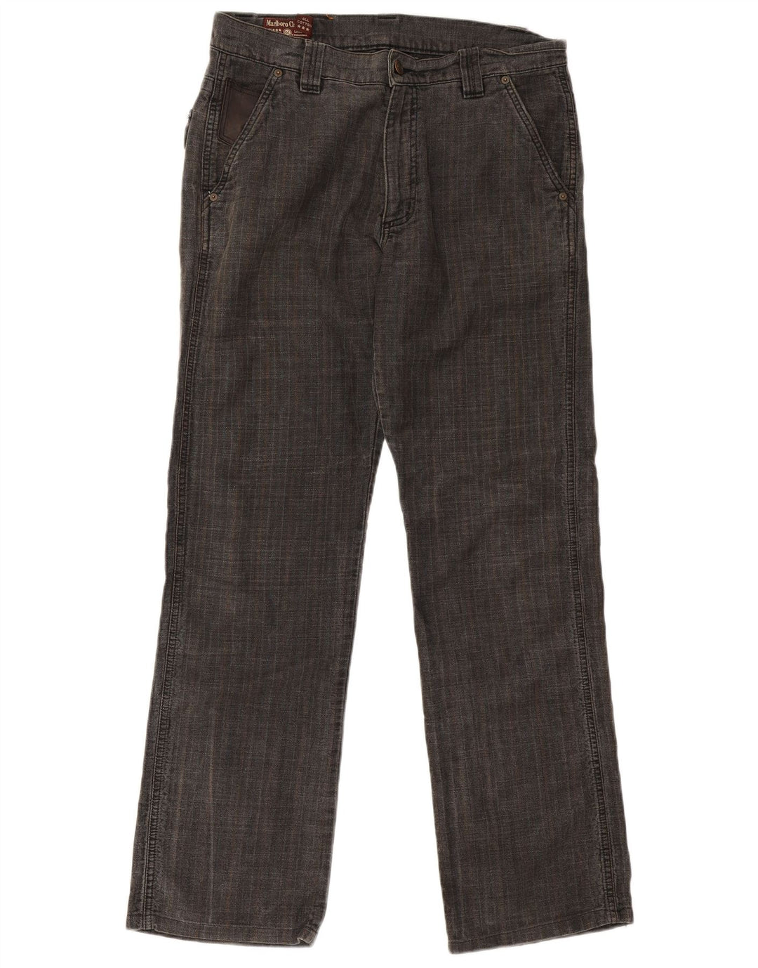 Pantaloni chino drepți pentru bărbați Marlboro Classics W33 L31 Gri Herringbone