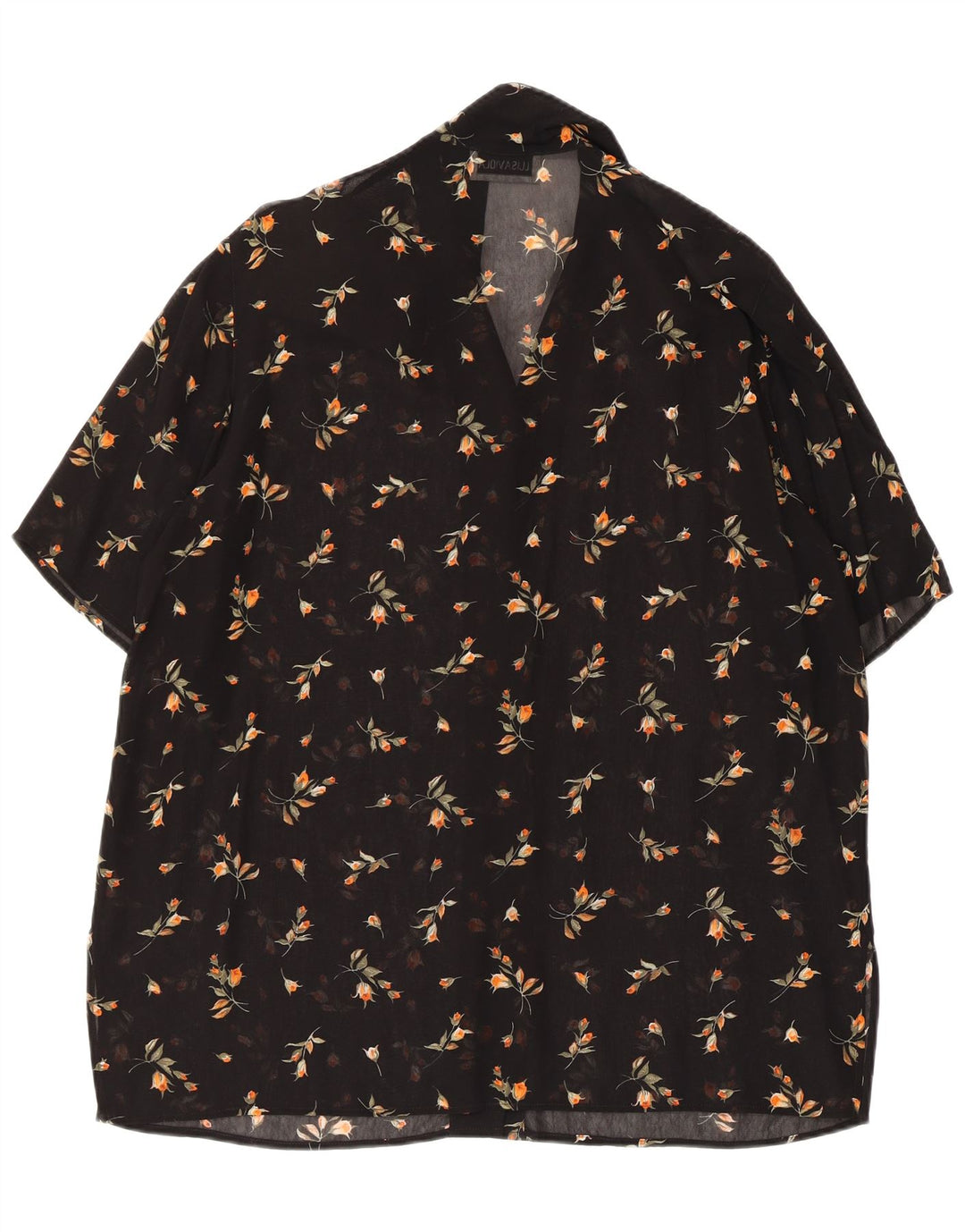 LUISA VIOLA Bluză cămașă transparentă pentru femei UK 20 2XL Negru Floral