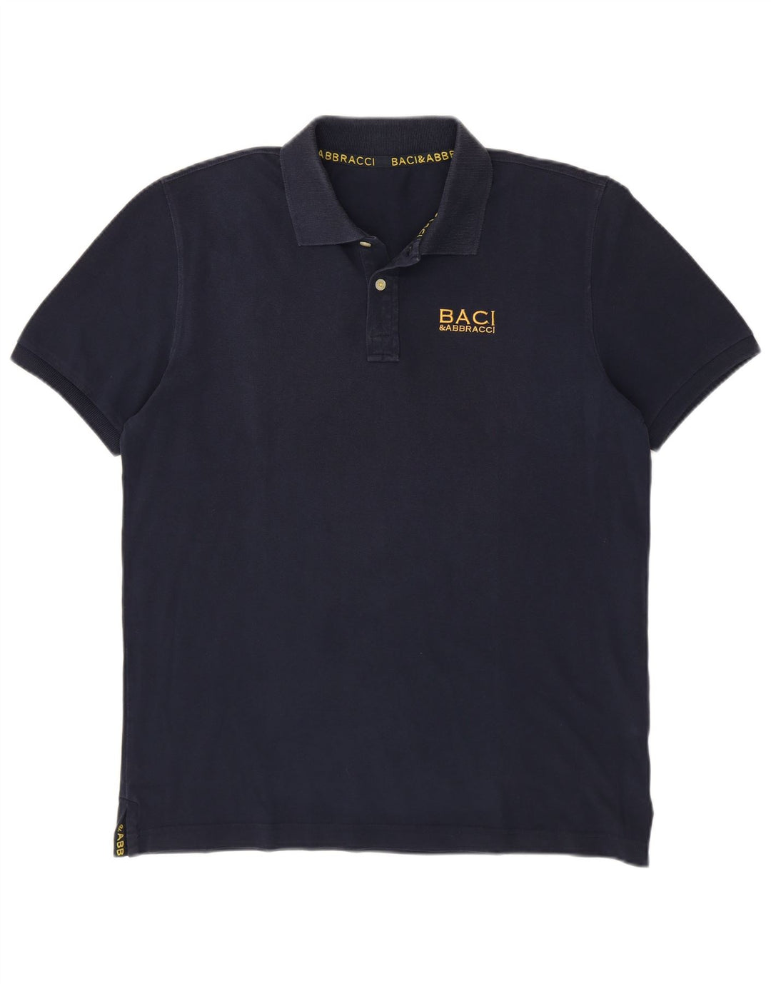 VINTAGE Mens Polo Shirt Large Navy Blue Cotton