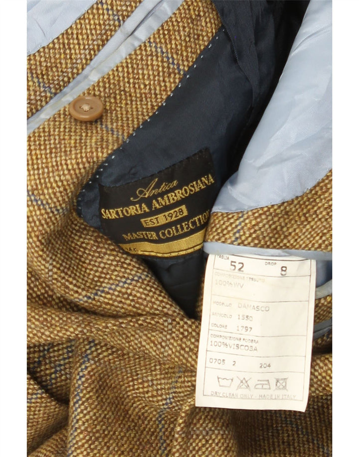 Jachetă vintage pentru bărbați cu 3 nasturi IT 52 XL bej lână check