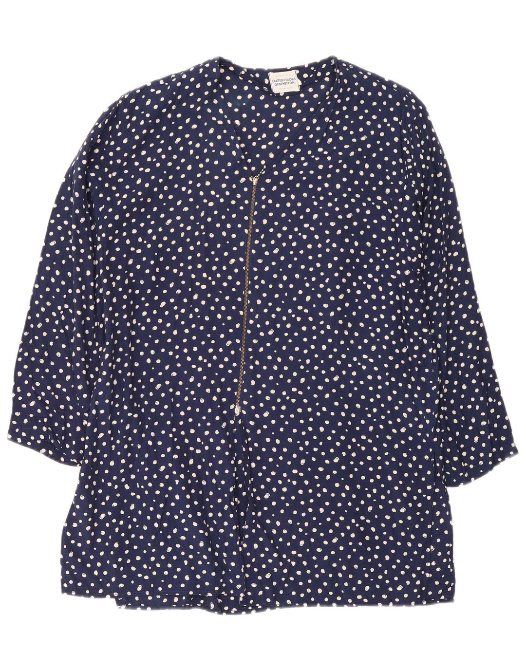 Top cu tunică supradimensionată pentru femei Benetton IT 44 Medium bleumarin cu pete
