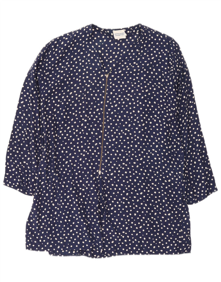 Top cu tunică supradimensionată pentru femei Benetton IT 44 Medium bleumarin cu pete