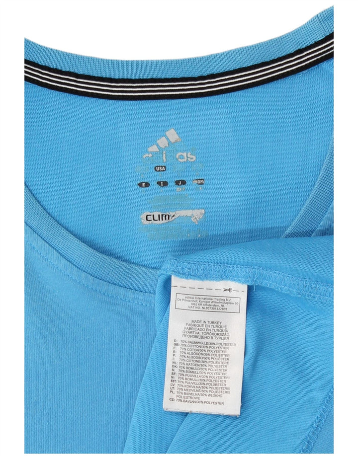 Tricou Adidas Climalite pentru bărbați Top mare din bumbac albastru