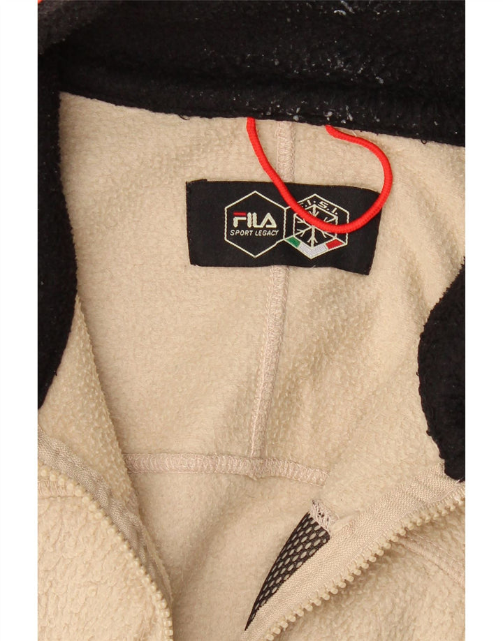 Jachetă fleece pentru bărbați FILA UK 38 Medium Bej Colorblock