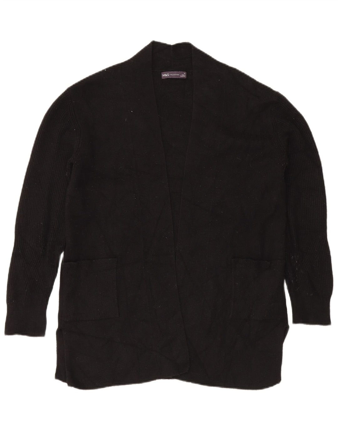 Pulover cardigan deschis pentru femei Marks & Spencer UK 14 mare, negru, viscoză