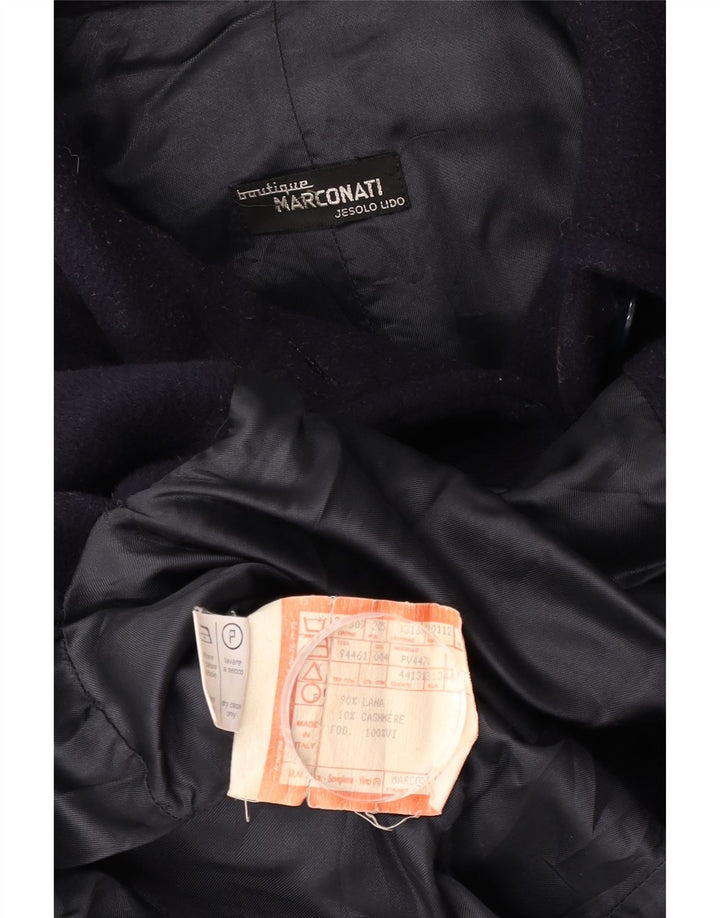 Pardesiu vintage pentru femei IT 48 XL Lână bleumarin