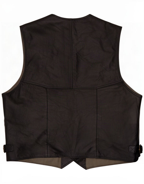 Via Cortesa Gilet din piele pentru bărbați 2XL Negru