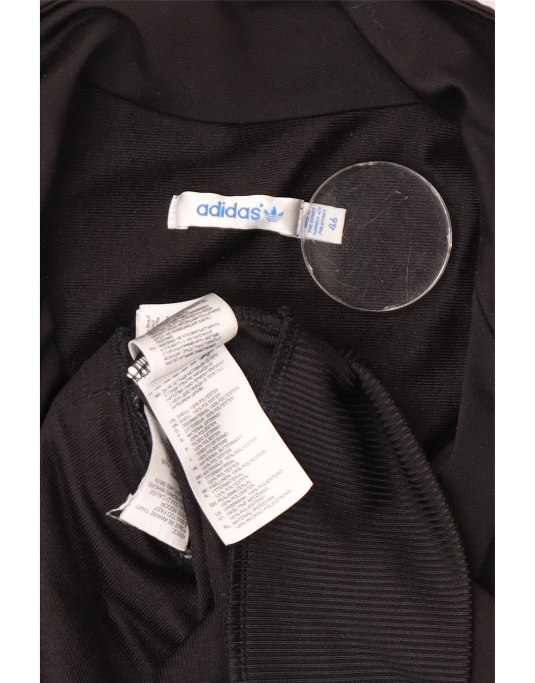 Jachetă de top pentru trening grafic Adidas pentru femei EU 46 Poliester negru mare