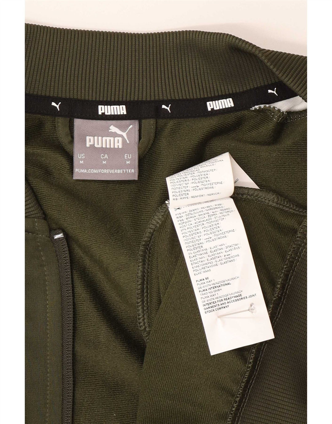 Jachetă de top pentru trening grafic Puma pentru bărbați, verde mediu, poliester color bloc
