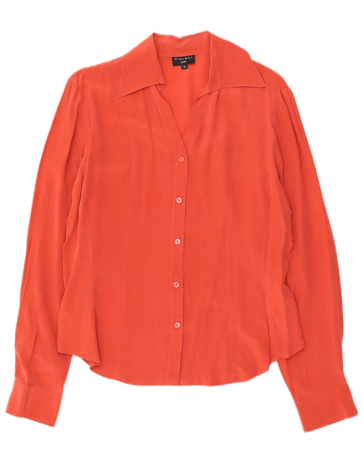 Bluză cămașă pentru femei Project UK 14 Medium Orange Silk