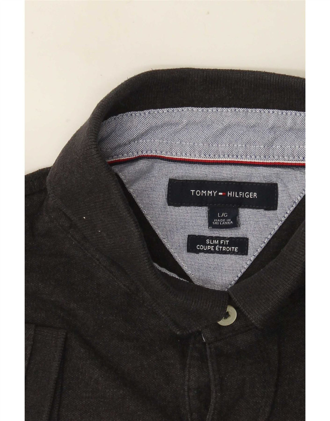 Tricou polo pentru bărbați Tommy Hilfiger Slim Fit, mare, gri