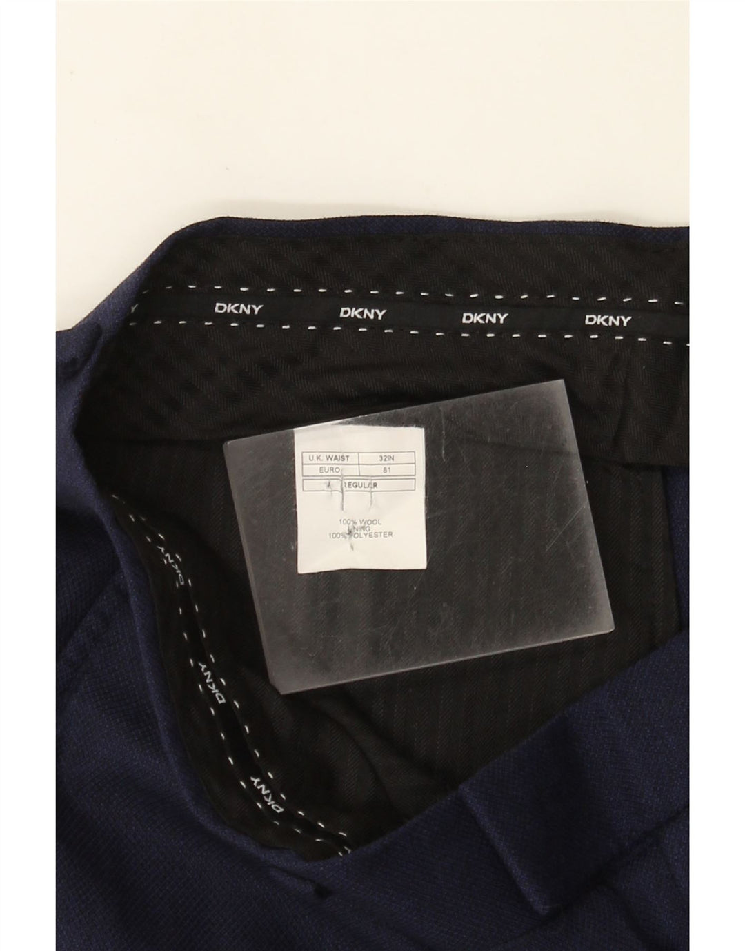 Pantaloni de costum pentru bărbați Dkny, cu tăiere obișnuită, L32 L30 Lână bleumarin