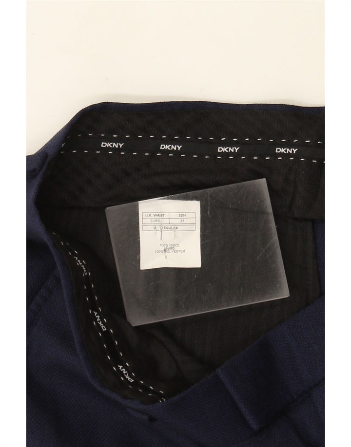 Pantaloni de costum pentru bărbați Dkny, cu tăiere obișnuită, L32 L30 Lână bleumarin