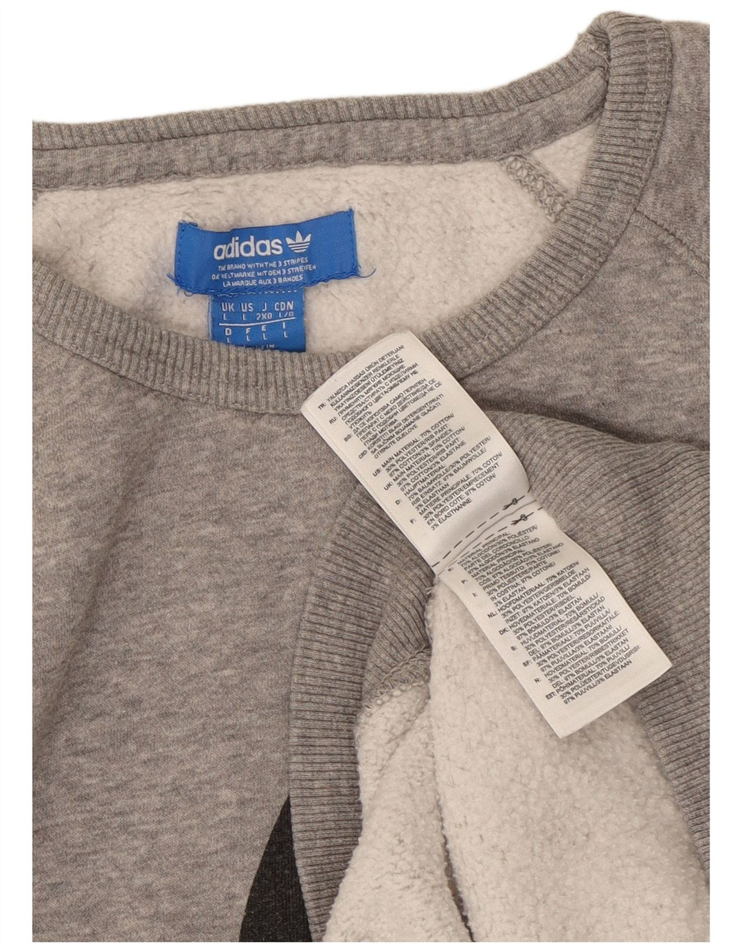 Hanorac grafic pentru bărbați ADIDAS Pulover mare din bumbac cu pete gri