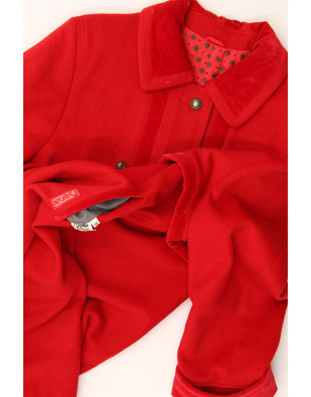 DOLOMITEN Womens Oversized 3/4 Sleeve Overcoat EU 46 XL Red Virgin Wool Vintage Dolomiten and Second-Hand Dolomiten from Messina Hembry 