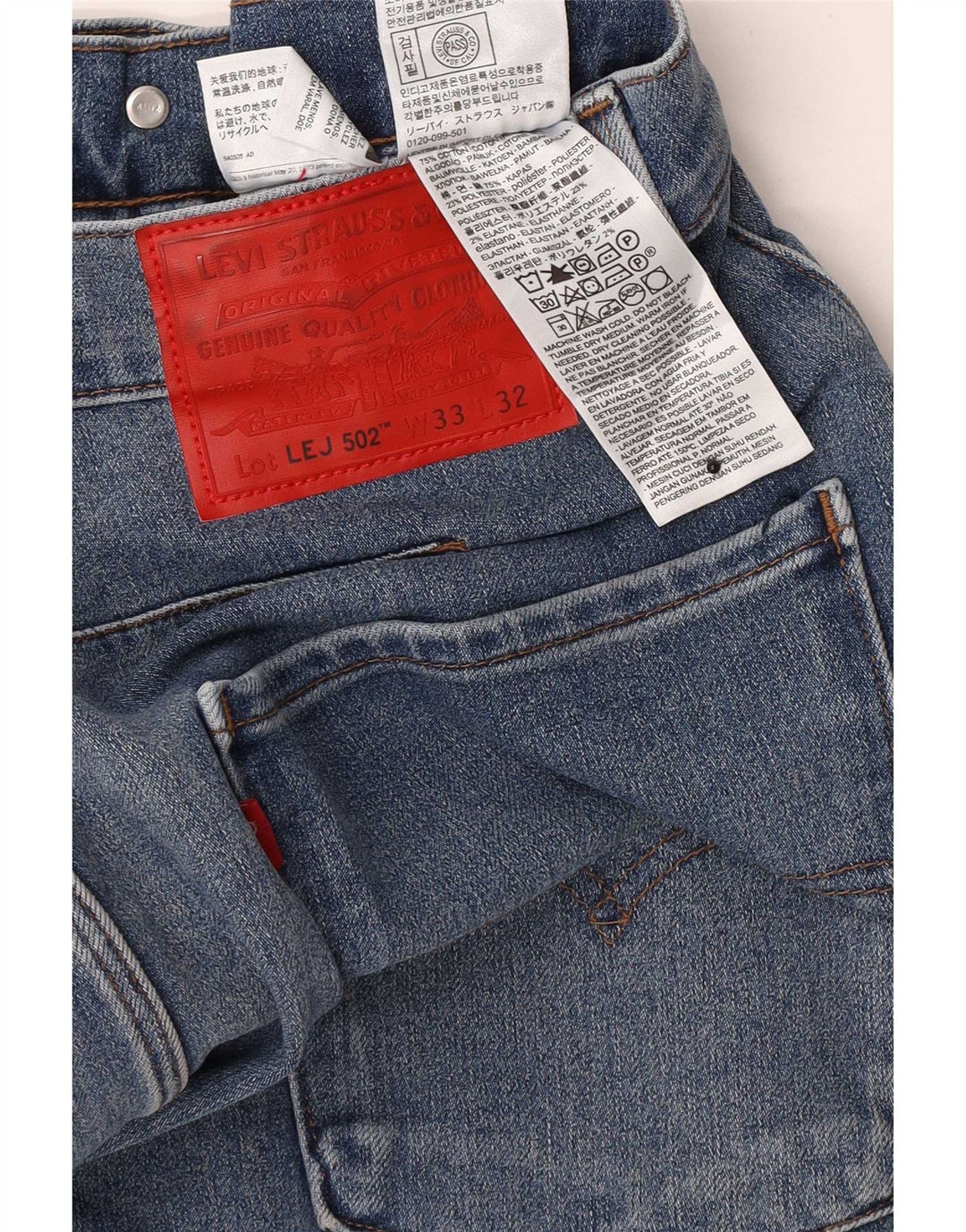 Blugi conici pentru bărbați Levi's 502 W33 L32 Bumbac albastru