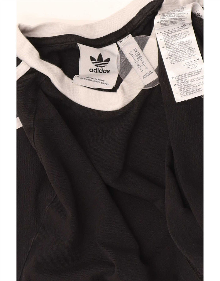 Top pentru bărbați Adidas cu mânecă lungă, mediu negru, bumbac color bloc