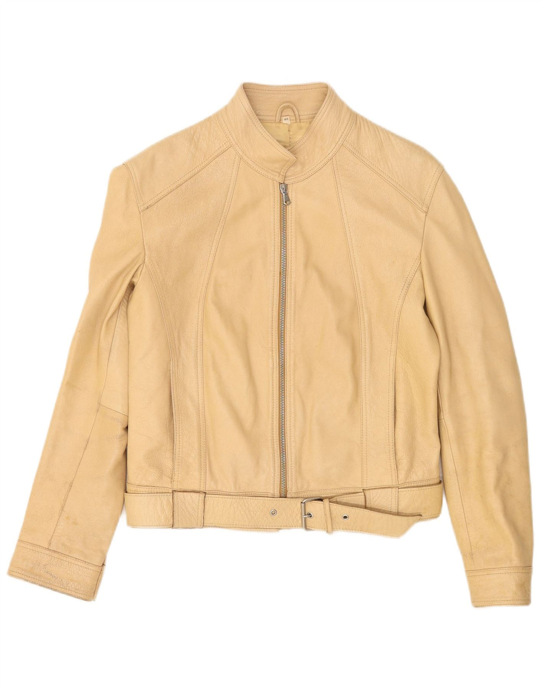 Jachetă din piele vintage pentru femei IT 44 Medium Beige Piele