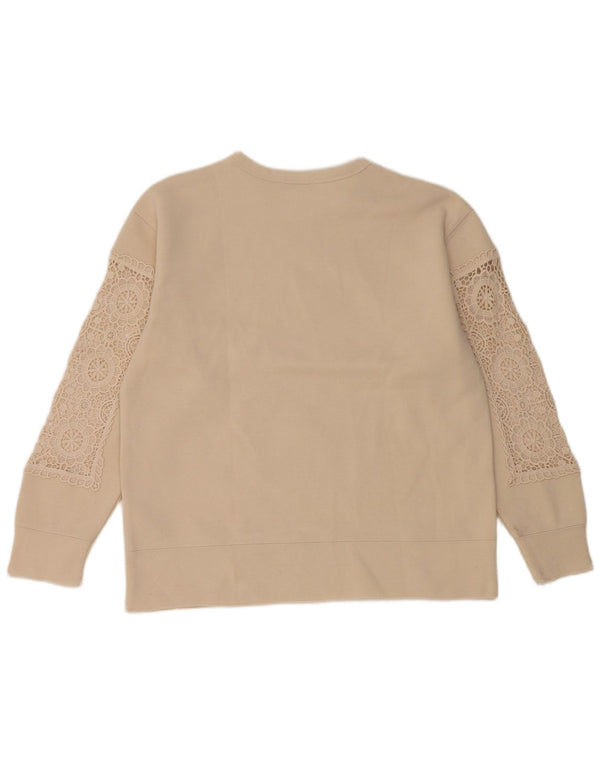 Pulover supradimensionat pentru femei Zara UK 10 Mic Bej Poliester