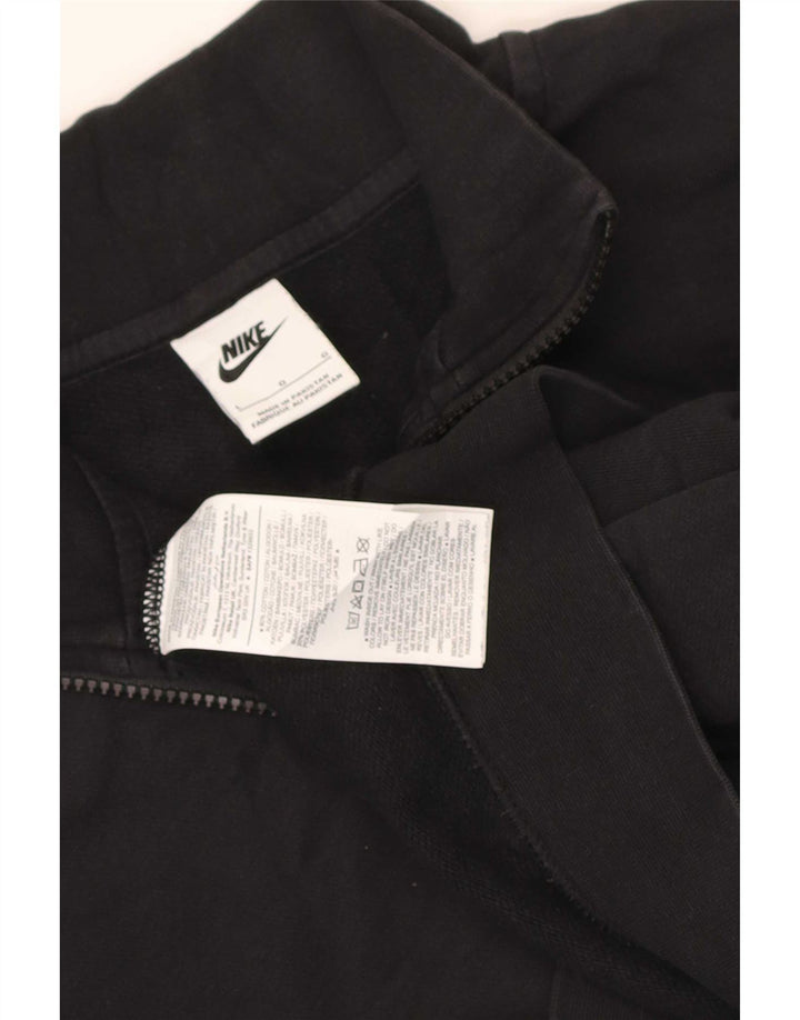 Pulover pentru femei Nike Crop oversized cu fermoar și gât, UK 16, mare, negru