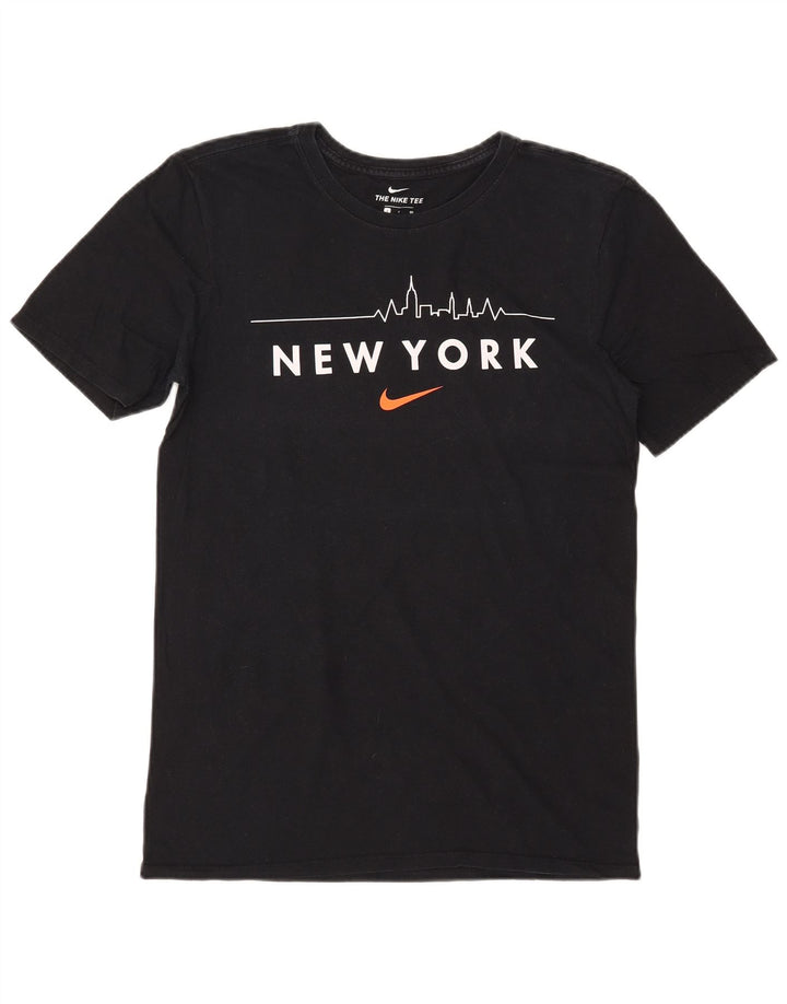 Tricou grafic NIKE pentru bărbați cu tăietură atletică Top mic negru