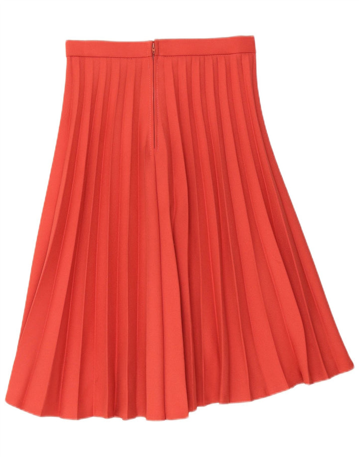 VINTAGE Womens Pleated Skirt EU 38 Medium W26  Red Polyester