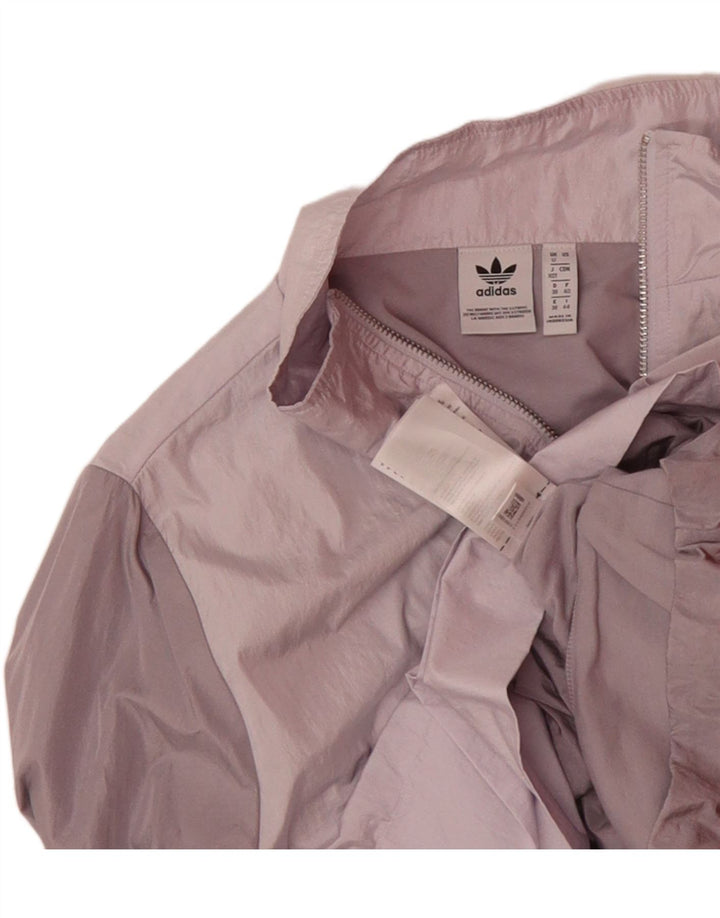 ADIDAS Womens Crop Pullover Tracksuit Top UK 12 Medium Grey Colourblock Vintage Adidas and Second-Hand Adidas from Messina Hembry 