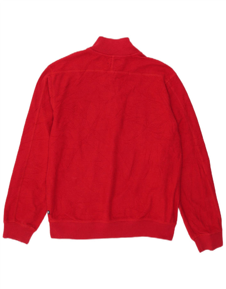 Pulover CHAPS pentru băieți, cu nasturi, cu gât, 15-16 ani, XL, roșu, bloc de culoare