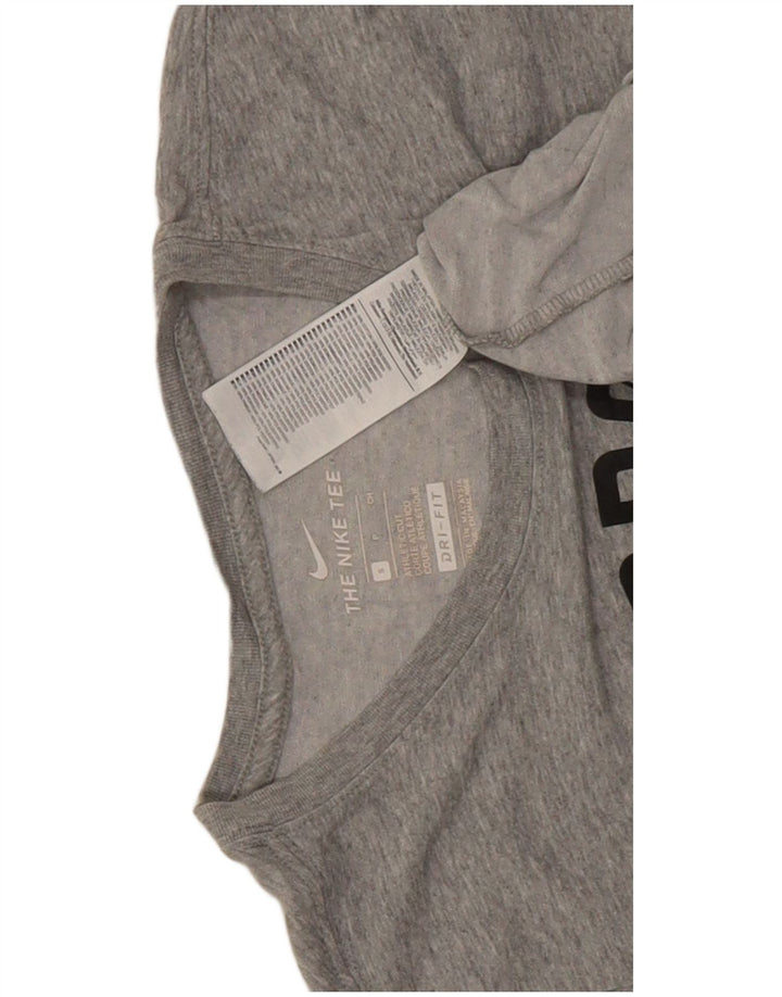 Tricou grafic Nike Dri Fit pentru bărbați Top mic, gri, bumbac