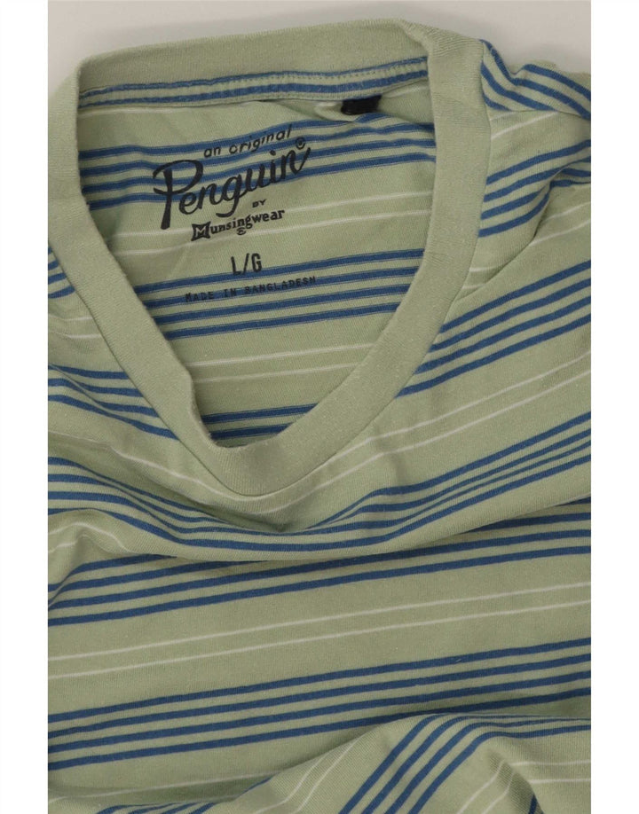 Tricou pentru bărbați Penguin Top mare cu dungi verzi