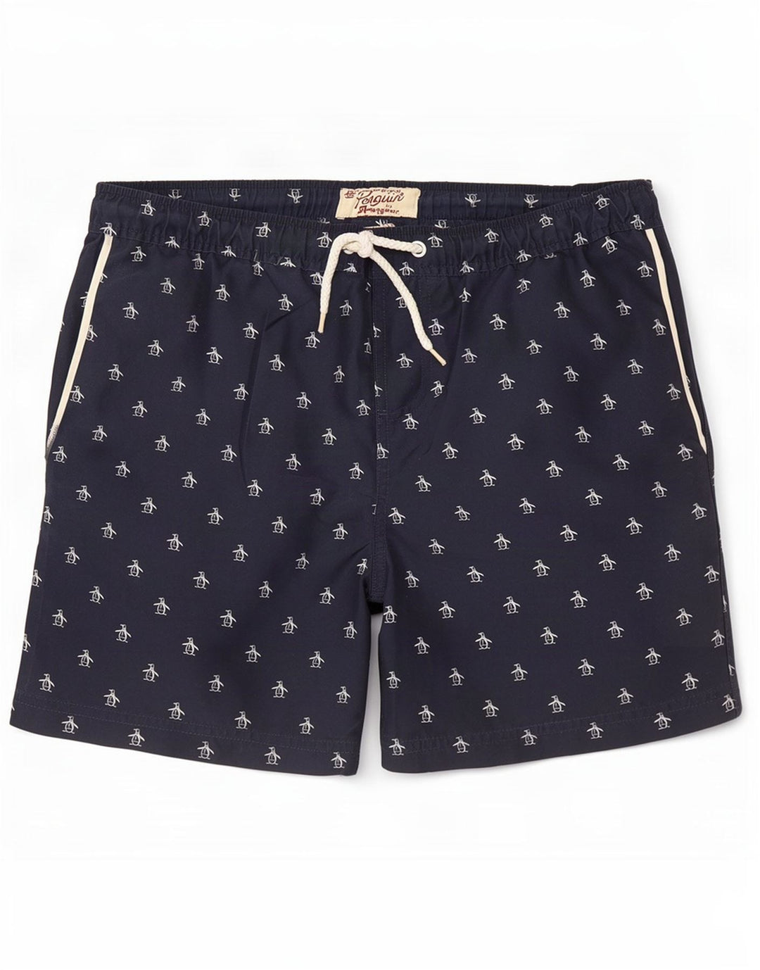 Pantaloni scurți de înot grafic pentru bărbați Penguin, albastru bleumarin mediu