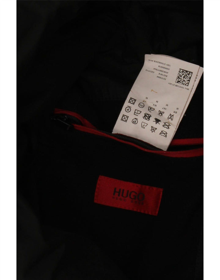 Palton dublu pentru bărbați HUGO BOSS UK 38 Lână virgină medie neagră