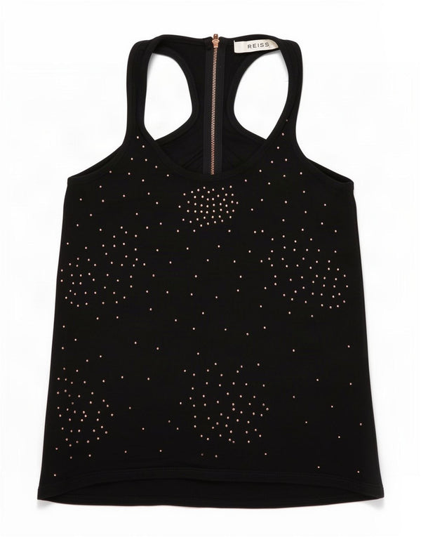 Vest Top pentru femei Reiss UK 10 Small Black Viscose
